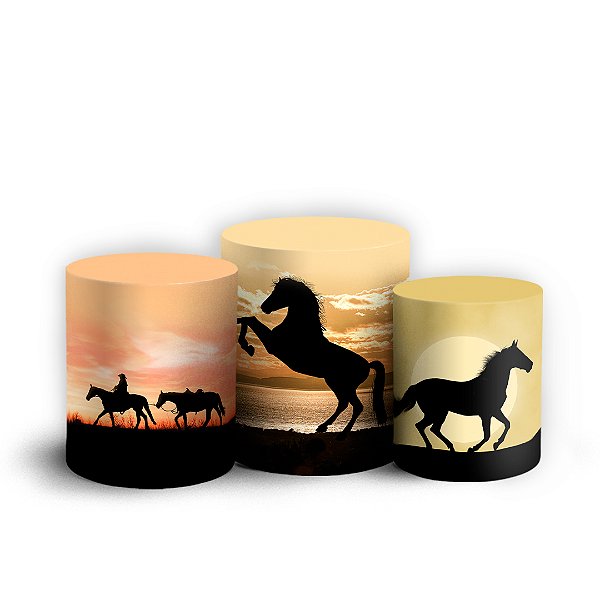 Capas Trio Cilindro Sublimado Vest Facil - Cavalo