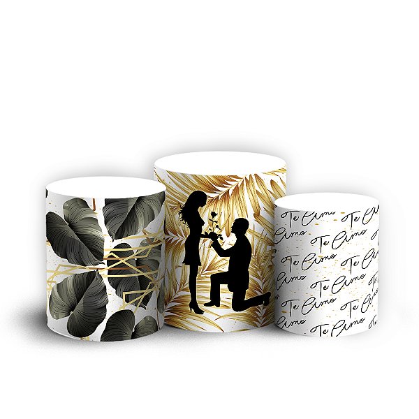 Trio Cilindro - Casamento - Sublimado 3D + Elástico