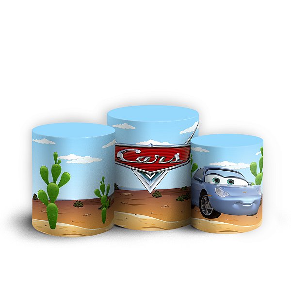 Trio Cilindro - Carros Pixar - Sublimado 3D + Elástico