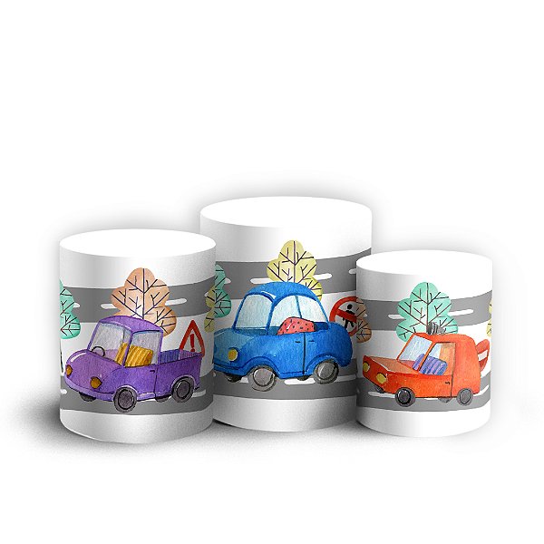 Capas Trio Cilindro Sublimado Vest Facil - Carrinhos
