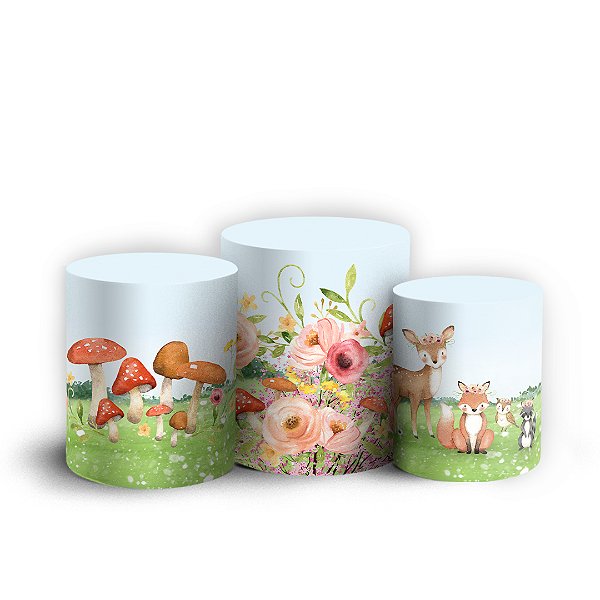 Trio Cilindro - Bosque - Sublimado 3D + Elástico