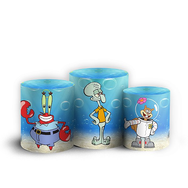Capas Trio Cilindro Sublimado Vest Facil - Bob Esponja