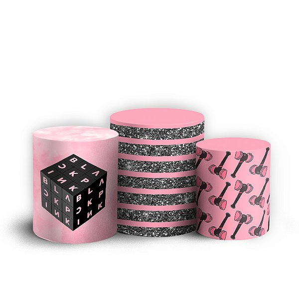 Capas Trio Cilindro Sublimado Vest Facil - Black Pink