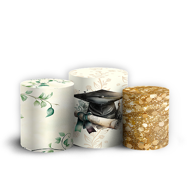 Capas Trio Cilindro Sublimado Vest Facil - Formatura