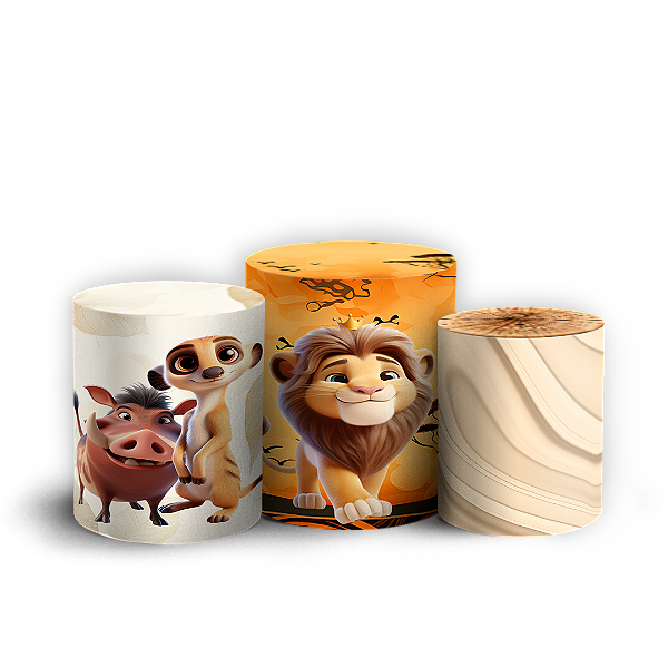 Capas Trio Cilindro Sublimado Vest Facil - Rei Leao