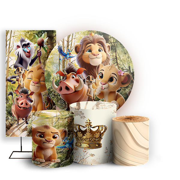 KIT Redondo Trio e Faixa - Rei Leao - Sublimado 3D