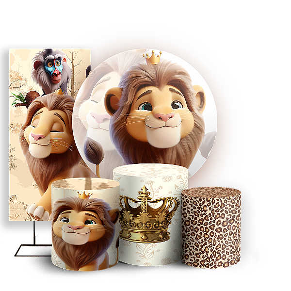 KIT Redondo Trio e Faixa - Rei Leao - Sublimado 3D