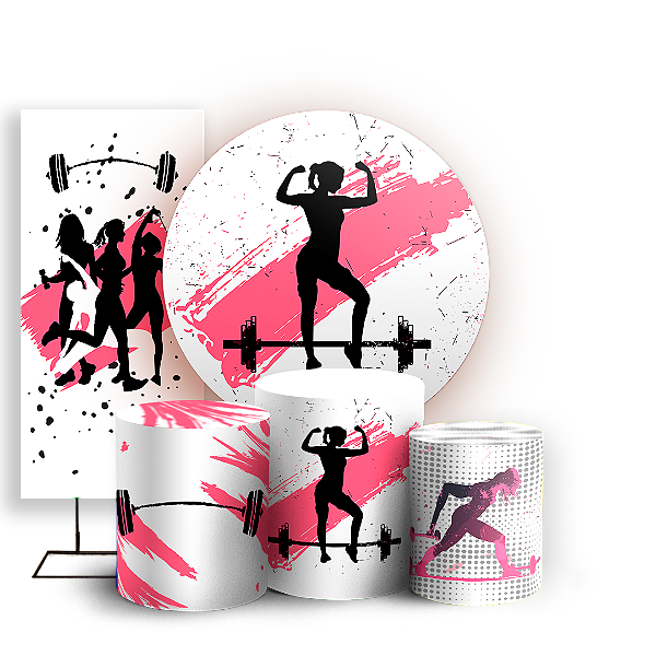 KIT Redondo Trio e Faixa - Mulher Academia - Sublimado 3D