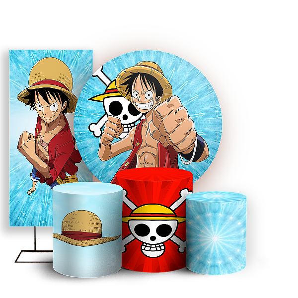 KIT Redondo Trio e Faixa - One Piece - Sublimado 3D