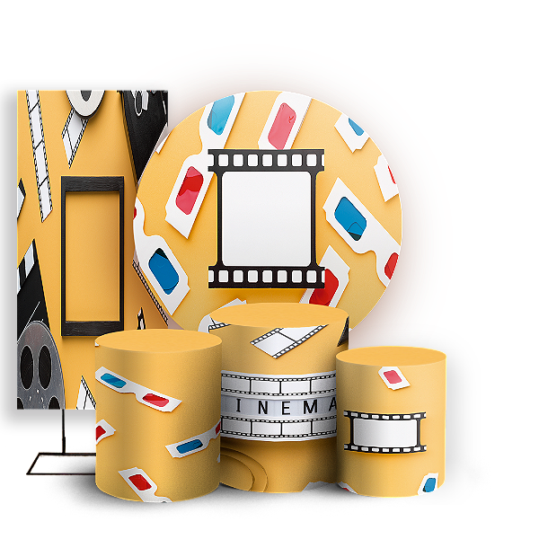 KIT Redondo Trio e Faixa - Cinema - Sublimado 3D