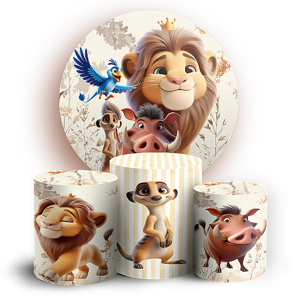 KIT Redondo e Trio - Rei Leao - Sublimado 3D