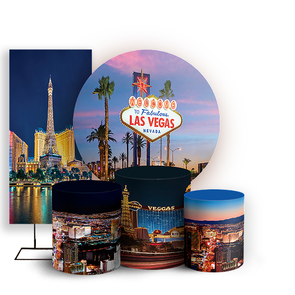 KIT Redondo Trio e Faixa - Las Vegas - Sublimado 3D