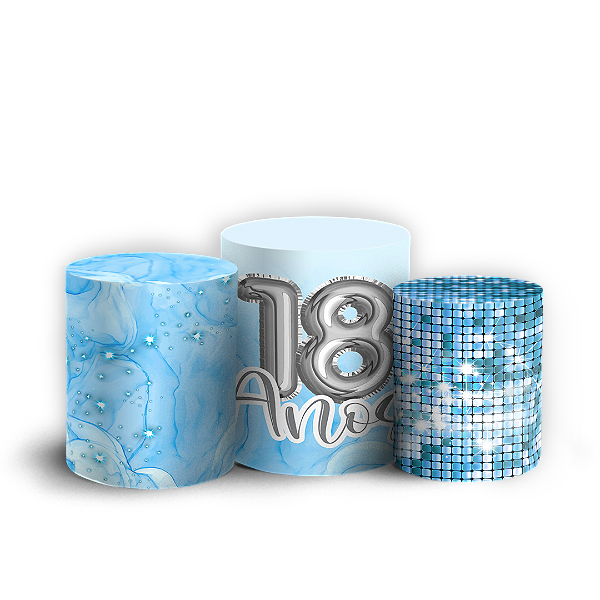 Trio Cilindro - 18 Anos - Sublimado 3D + Elástico