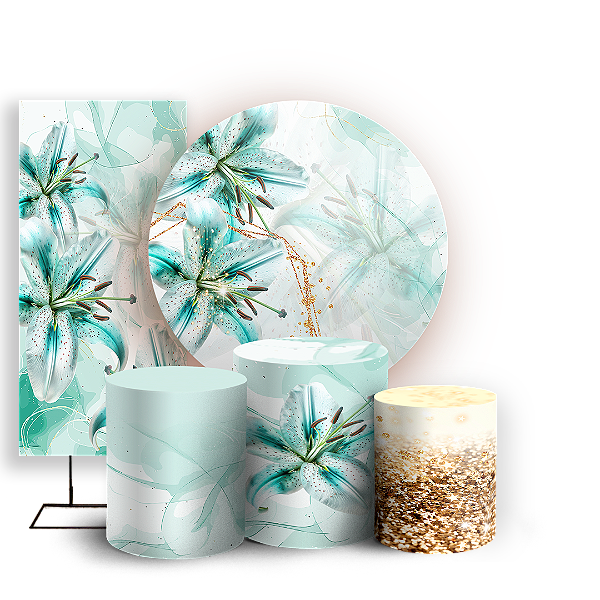 KIT Redondo Trio e Faixa - Floral - Sublimado 3D