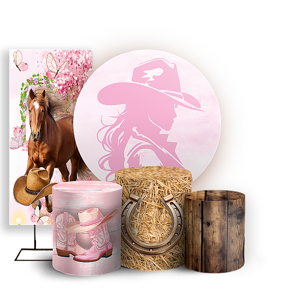 KIT Redondo Trio e Faixa - Cavalo - Sublimado 3D