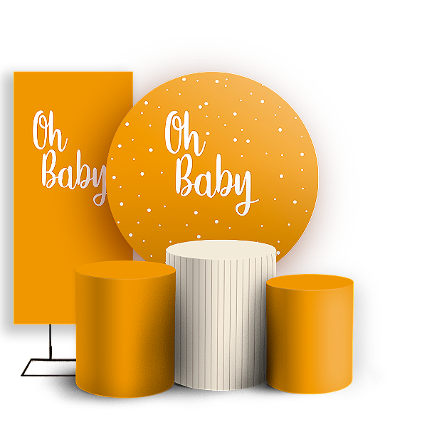 KIT Redondo Trio e Faixa - Oh Baby - Sublimado 3D