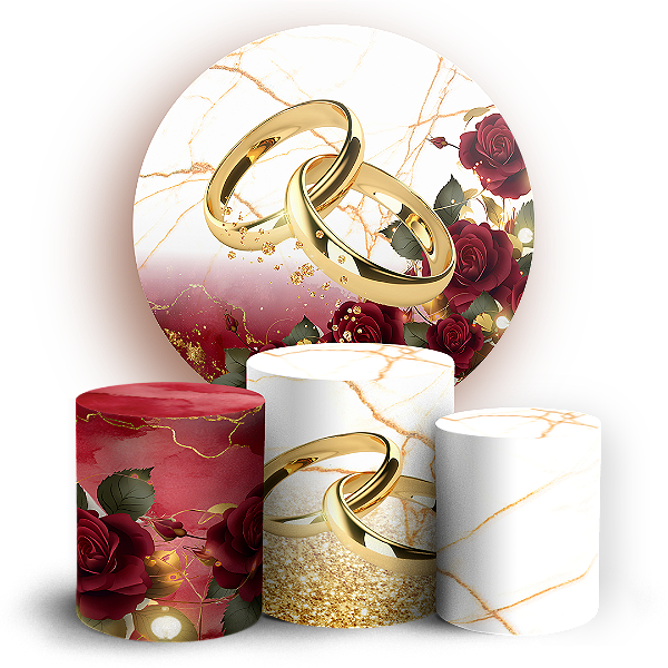 KIT Redondo e Trio - Floral - Sublimado 3D