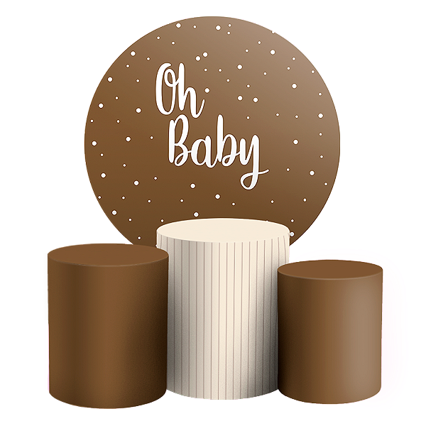 Capas Painel Redondo e Trio Cilindro Sublimado - Oh Baby