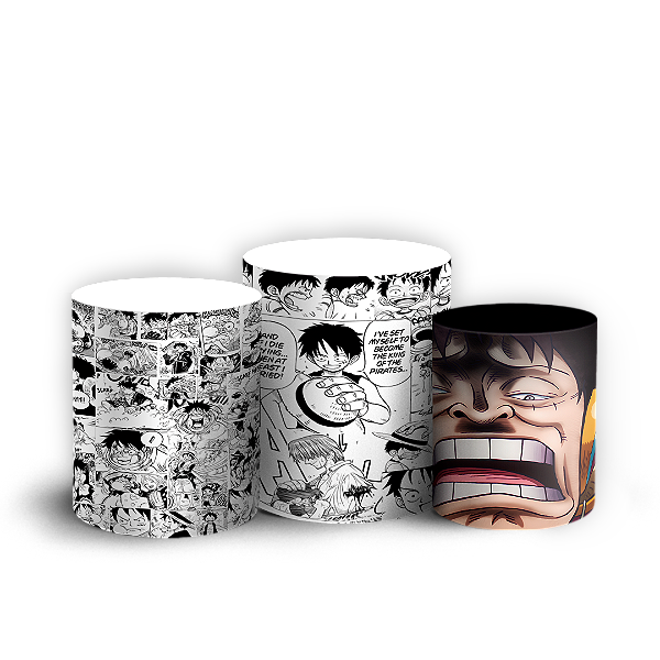 Capas Trio Cilindro Sublimado Vest Facil - Luffy One Piece