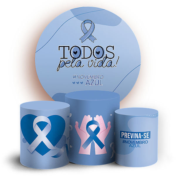 KIT Redondo e Trio - Novembro Azul - Sublimado 3D