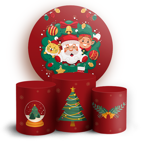KIT Redondo e Trio - Natal - Sublimado 3D