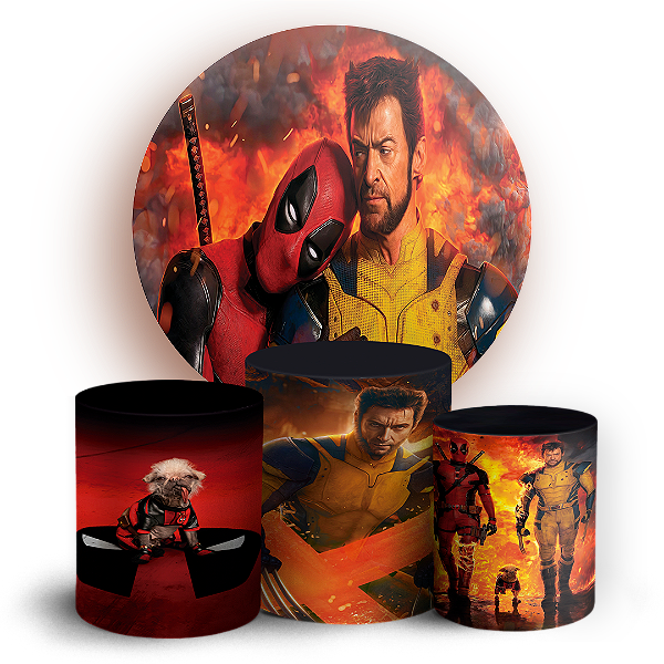KIT Redondo e Trio - Deadpool e Wolverine - Sublimado 3D