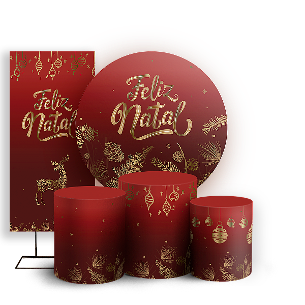KIT Redondo Trio e Faixa - Natal - Sublimado 3D
