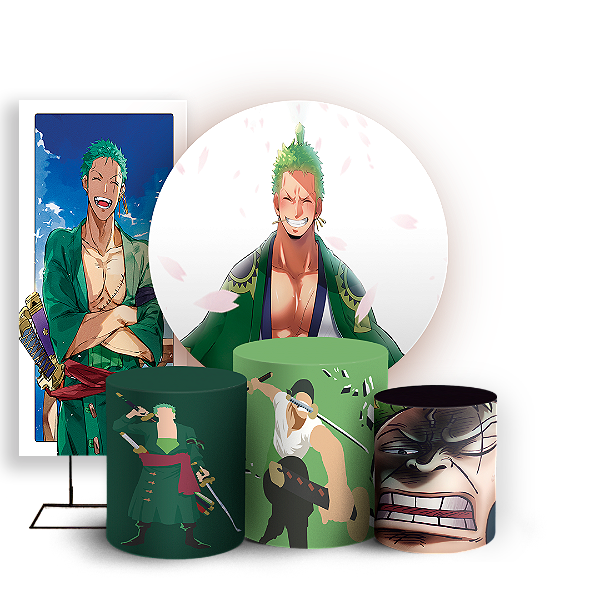 KIT Redondo Trio e Faixa - Zoro One Piece - Sublimado 3D