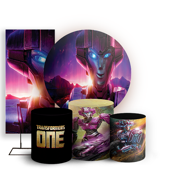 KIT Redondo Trio e Faixa - Transformers - Sublimado 3D