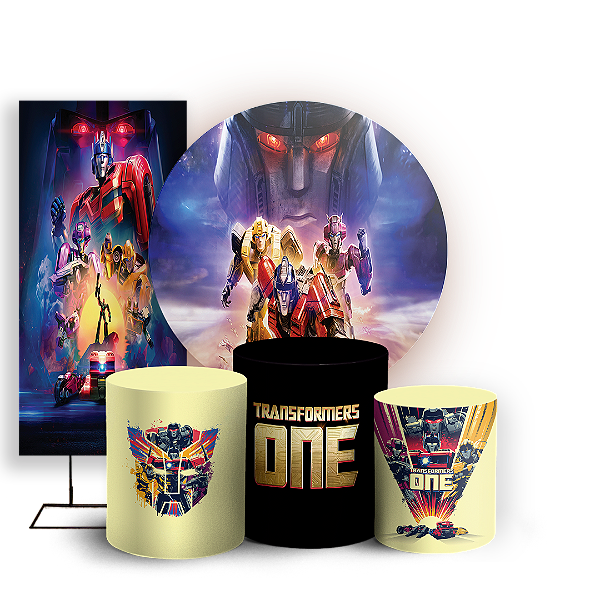 KIT Redondo Trio e Faixa - Transformers - Sublimado 3D