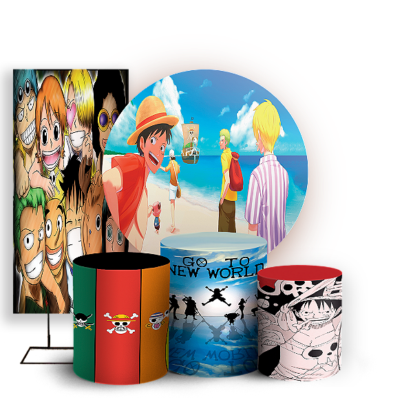 KIT Redondo Trio e Faixa - One Piece - Sublimado 3D