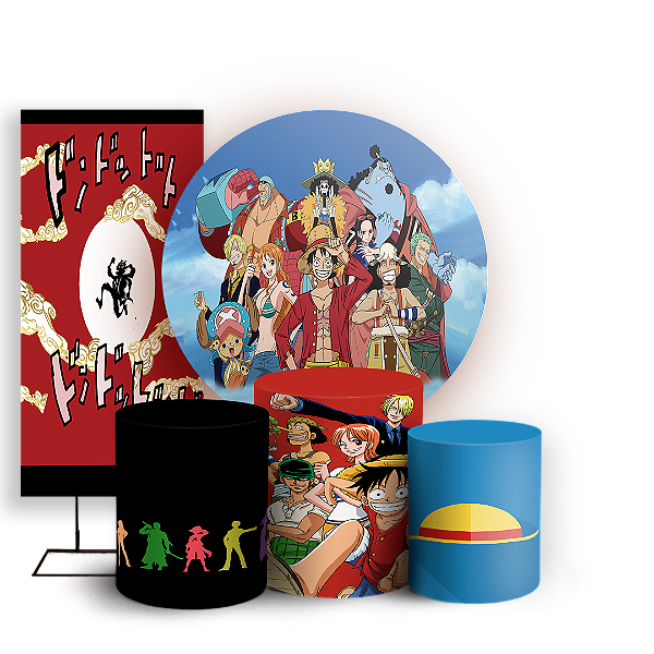 KIT Redondo Trio e Faixa - One Piece - Sublimado 3D