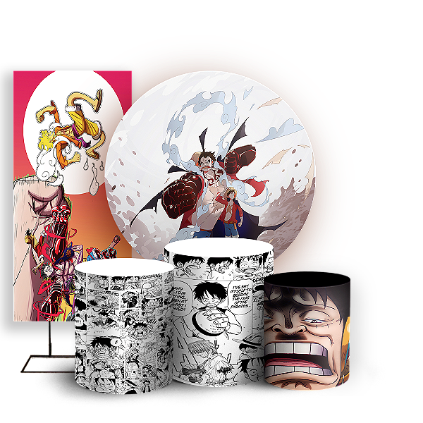 KIT Redondo Trio e Faixa - Luffy One Piece - Sublimado 3D