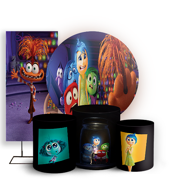 KIT Redondo Trio e Faixa - Divertida Mente - Sublimado 3D