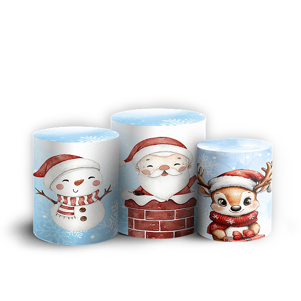 Trio Cilindro - Natal - Sublimado 3D + Elástico