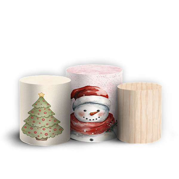 Trio Cilindro - Natal - Sublimado 3D + Elástico