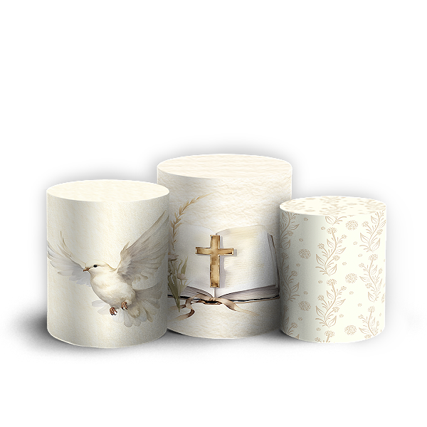 Trio Cilindro - Batizado - Sublimado 3D + Elástico