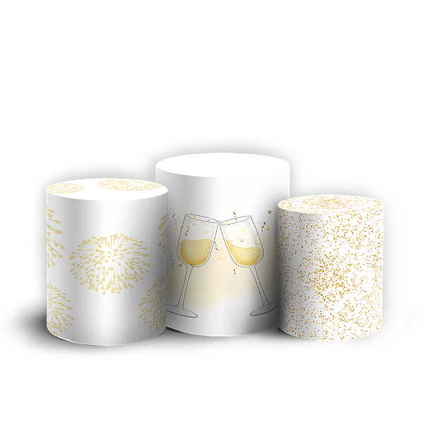 Capas Trio Cilindro Sublimado Vest Facil - Ano Novo