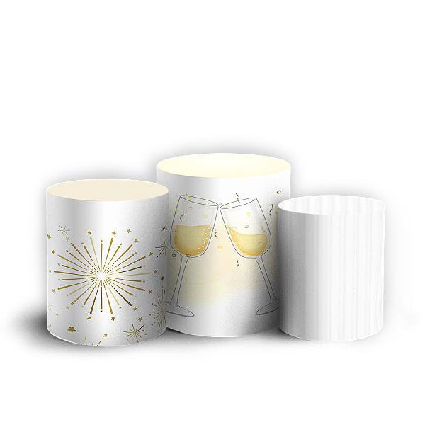 Capas Trio Cilindro Sublimado Vest Facil - Ano Novo