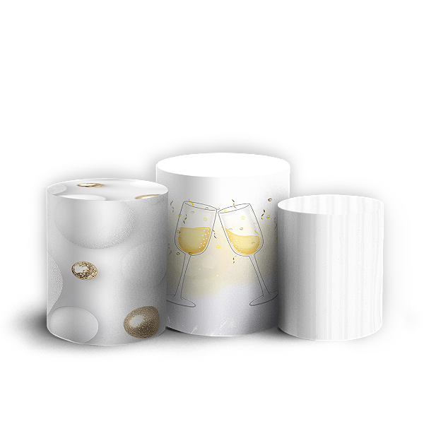 Capas Trio Cilindro Sublimado Vest Facil - Ano Novo
