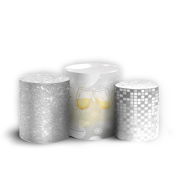 Capas Trio Cilindro Sublimado Vest Facil - Ano Novo