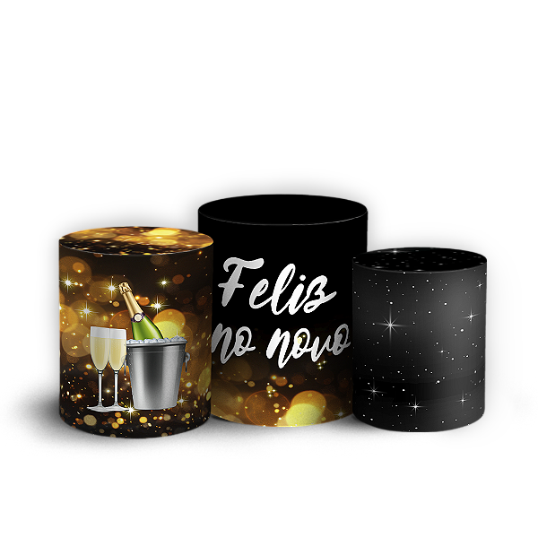 Capas Trio Cilindro Sublimado Vest Facil - Ano Novo