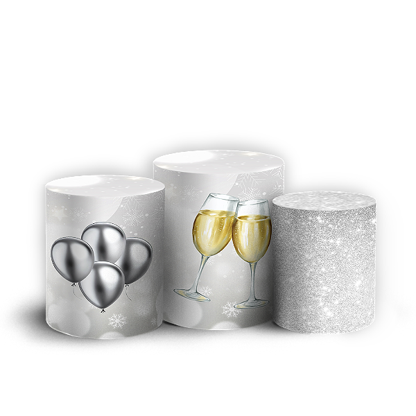 Capas Trio Cilindro Sublimado Vest Facil - Ano Novo