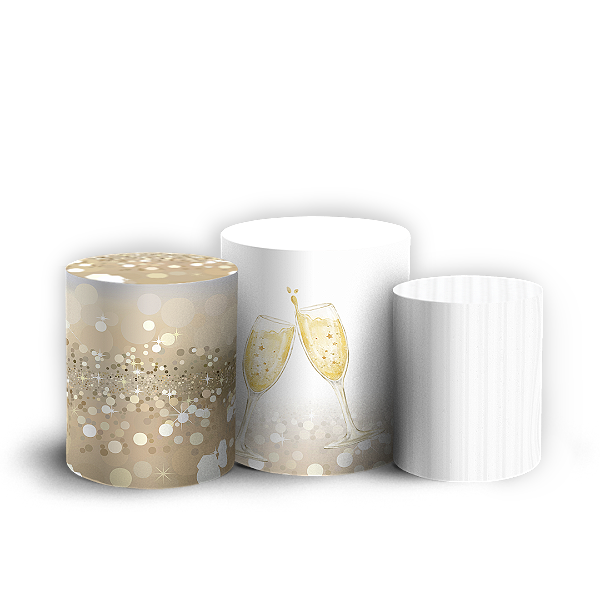 Capas Trio Cilindro Sublimado Vest Facil - Ano Novo