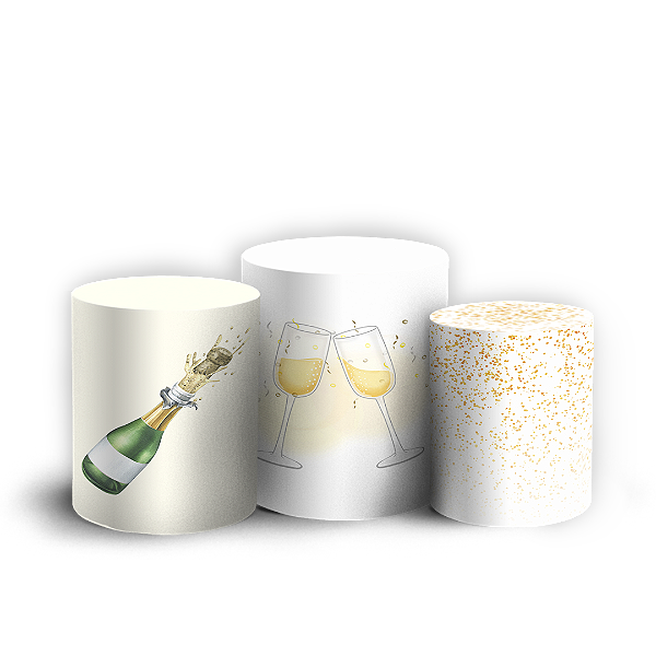 Capas Trio Cilindro Sublimado Vest Facil - Ano Novo