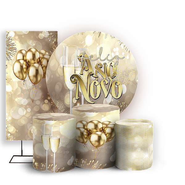 KIT Redondo Trio e Faixa - Ano Novo - Sublimado 3D
