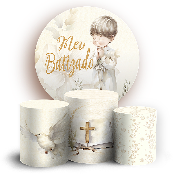 KIT Redondo e Trio - Batizado - Sublimado 3D