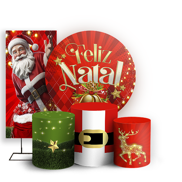 KIT Redondo Trio e Faixa - Natal - Sublimado 3D