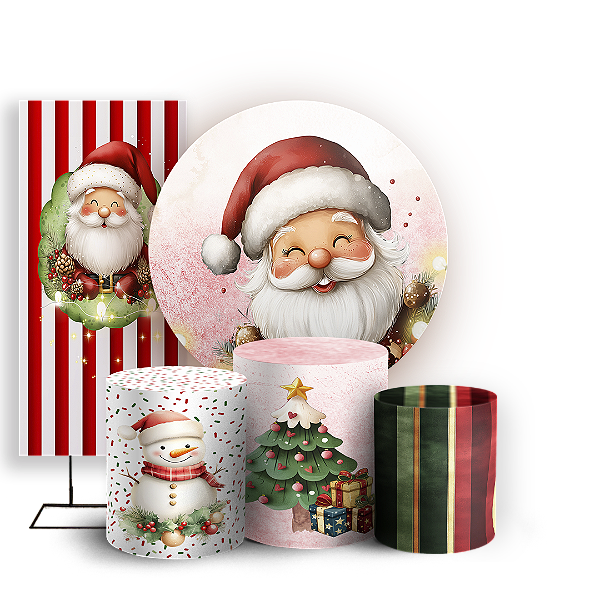 KIT Redondo Trio e Faixa - Natal - Sublimado 3D
