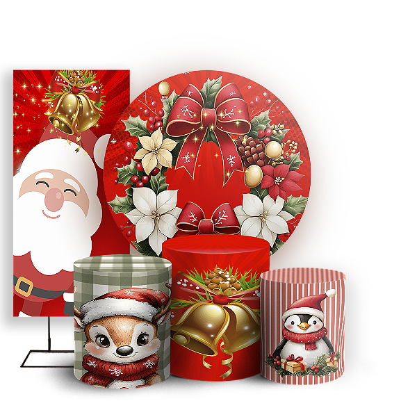 KIT Redondo Trio e Faixa - Natal - Sublimado 3D